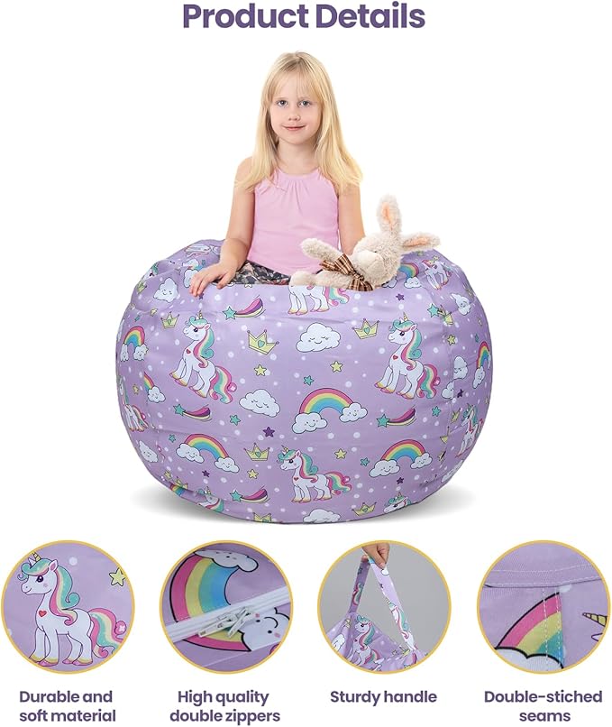 Unicorn Rainbow Kids Bean Bag Chair