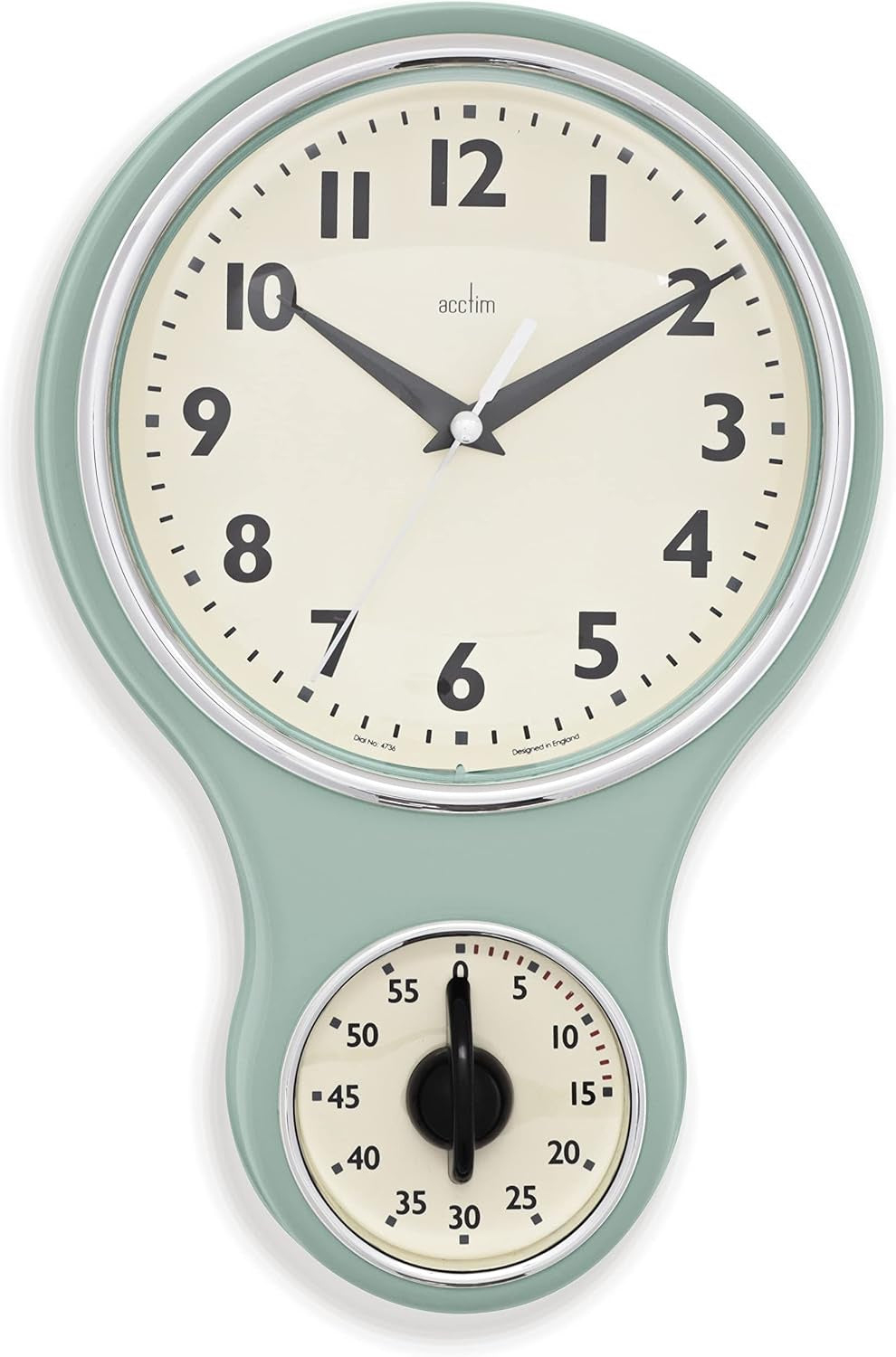 Acctim Kitchen Timer Wall Clock Sage