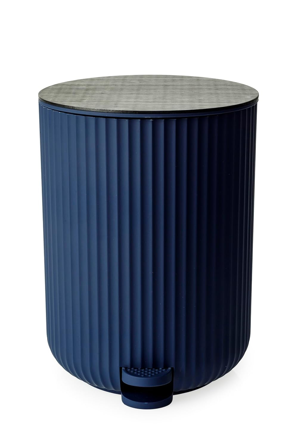 Berkeley blue slim pedal bin with bamboo lid