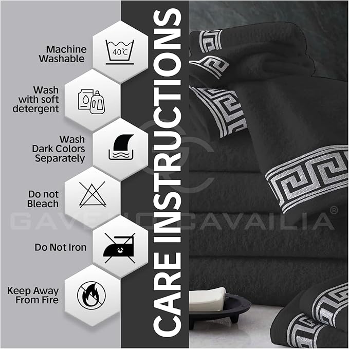 Gaveno Cavaila Towel Bale Set 500 GSM 8 Piece Towel Set Charcoal