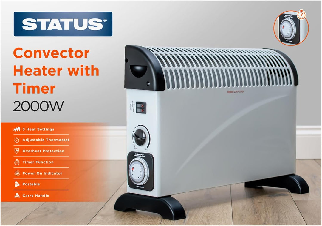Status Convector Heater with Timer 2000w 3 Heat Settings