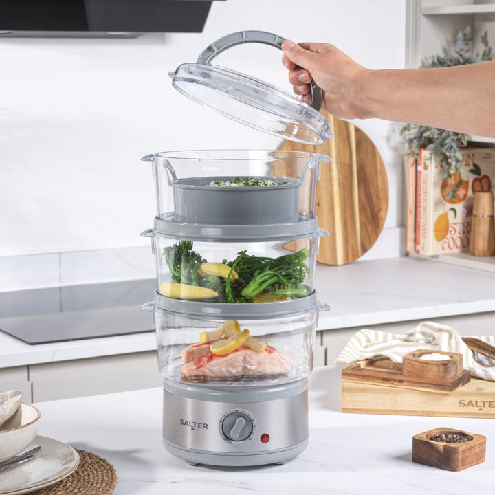 Salter Aspen 3 Tier 7.5L Electric Food Steamer