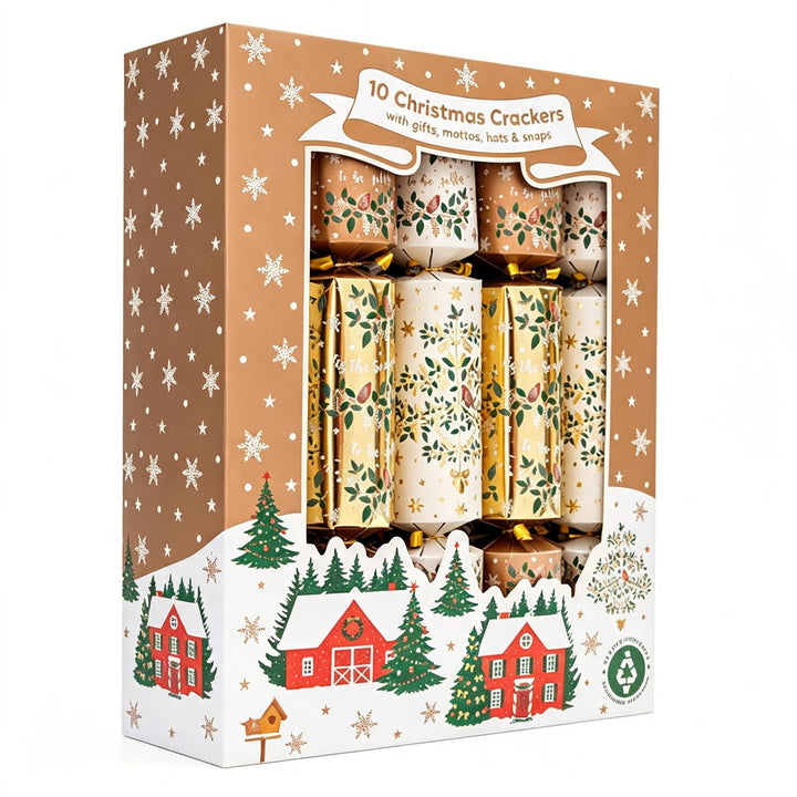RSW Christmas 10 x 12in Family Crackers Gold Foliage