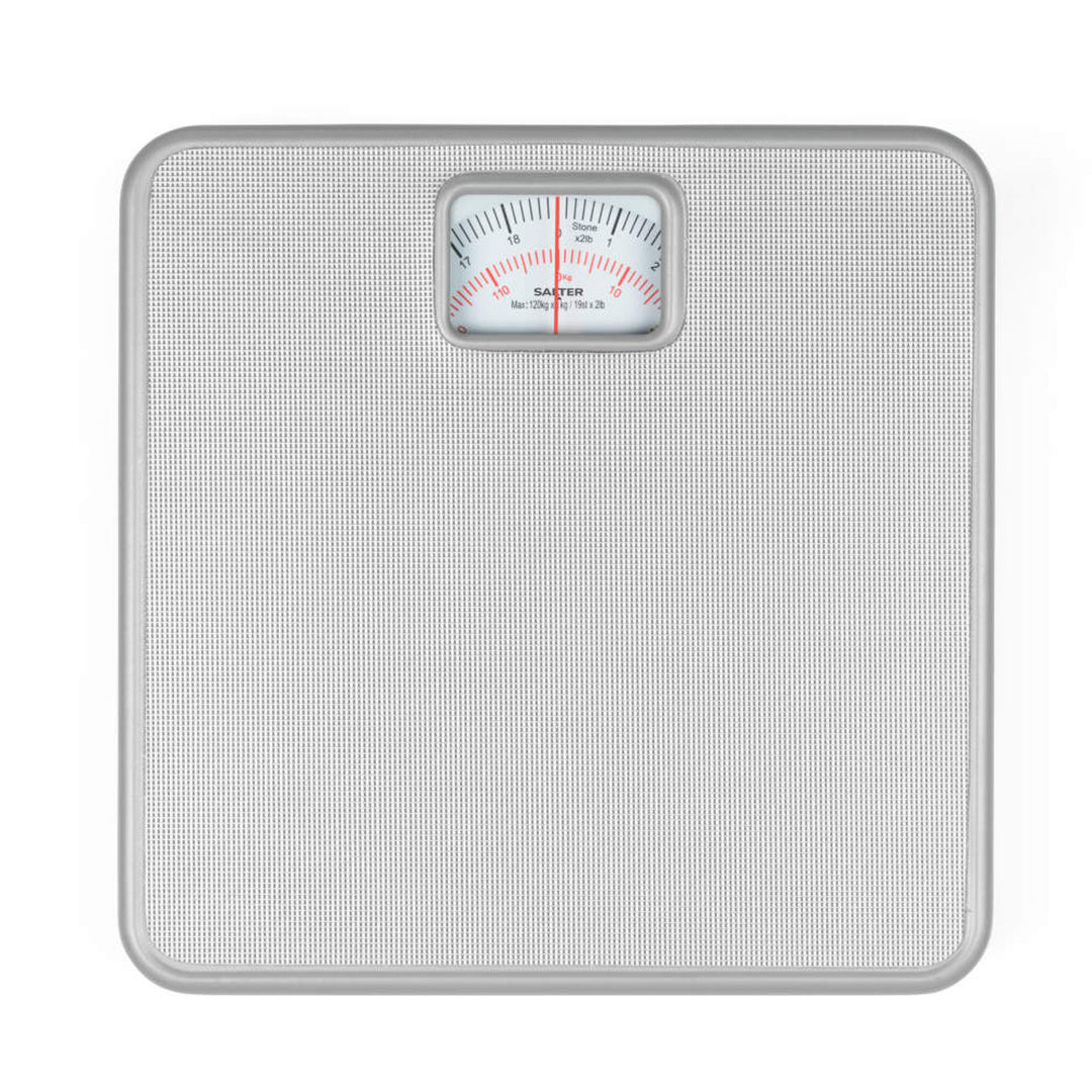 Salter Mechanical Large Non-Slip Bathroom Scale - Silver 120cm Capacity