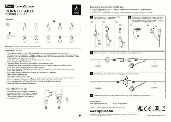 Party Festoon String Lights - Cool White - Set of 10