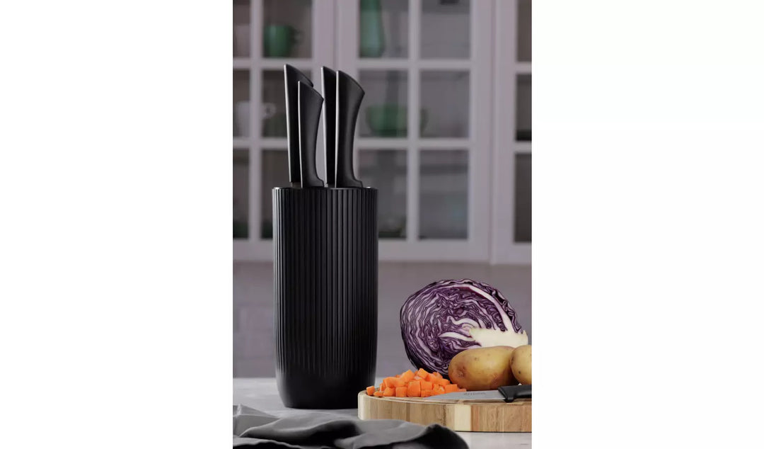 Everyday Black Ripple 5pc Knife Block Giftbox