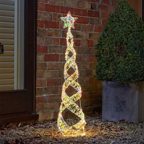 Three Kings 100cm Opalight Starbelisk Cone Christmas Tree with Star..