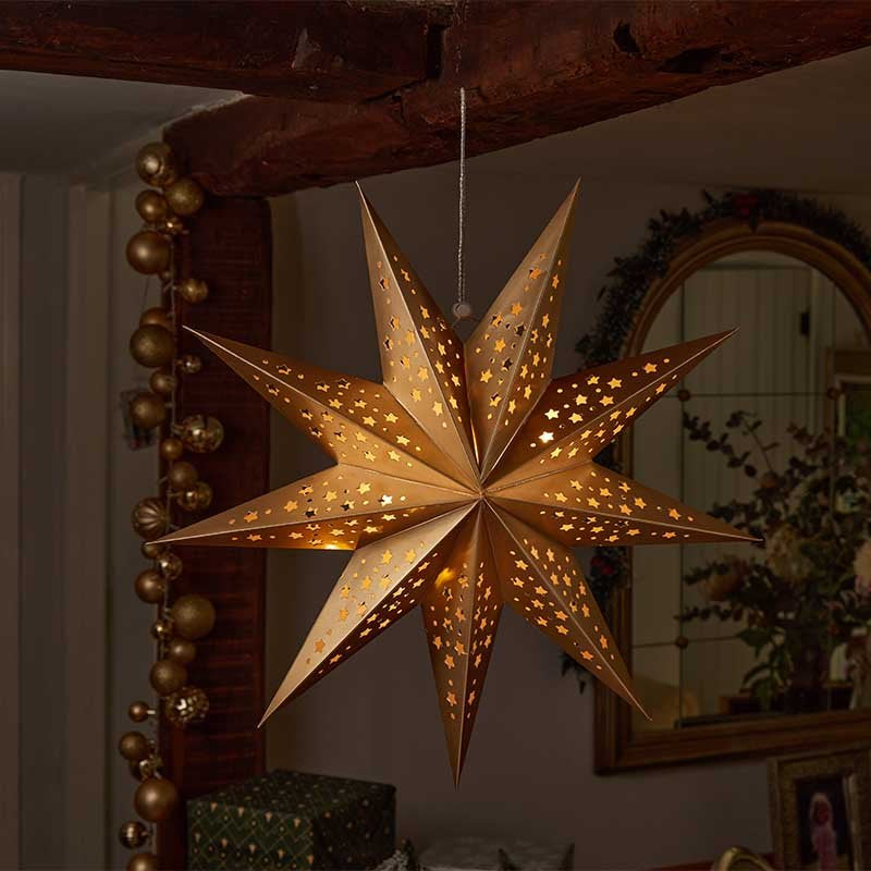 Three Kings InLit Origami Star - Gold, 50cm