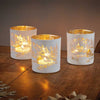 Three Kings Wonderland Pack of 3 Tea Light Holders - White