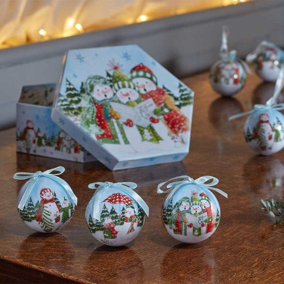 Singing Snowmen - Set of 7 Baubles