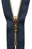 Brass Jeans Zip: 20cm: Dark Navy