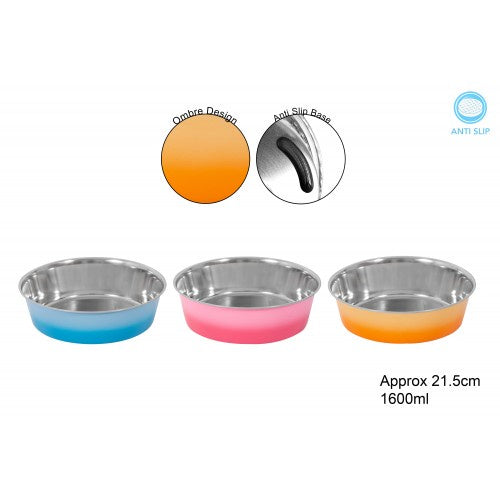Ombre stainless steel dog bowl 1600ml