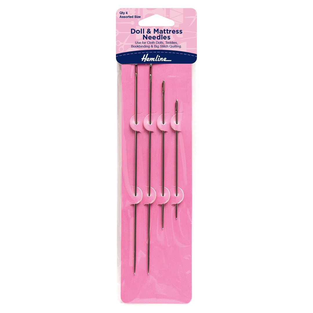 Hand Sewing Needles: Doll-Mattress: Large Eye: Assorted Sizes: Pack of 4
