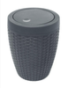 Addis Faux Rattan Bathroom Bin - Charcoal