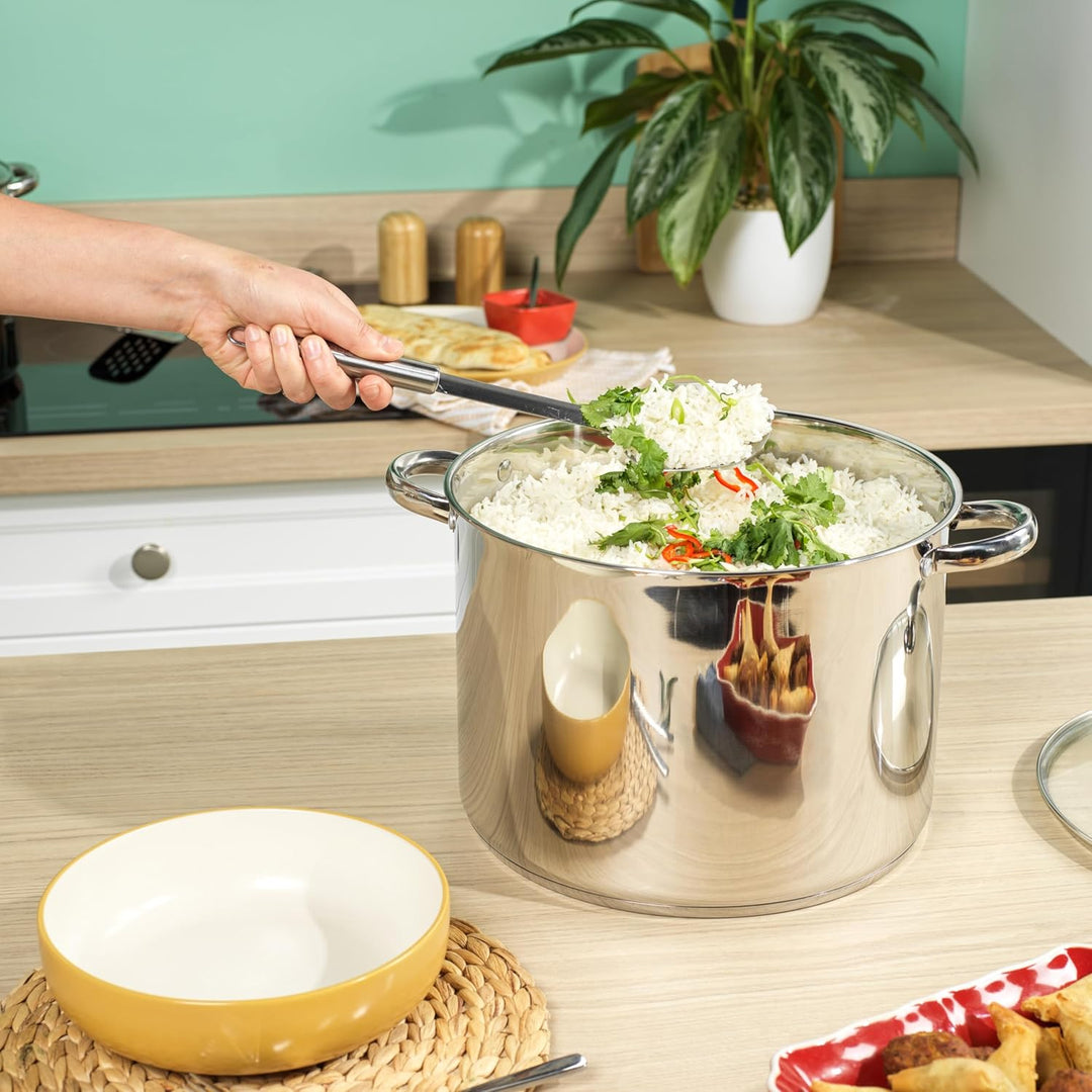 Russell Hobbs Classic 30cm Stockpot – 15L Stainless Steel with Glass Lid