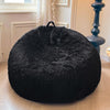Shaggy Plush Fluffy Faux Fur Bean Bag Chair Black