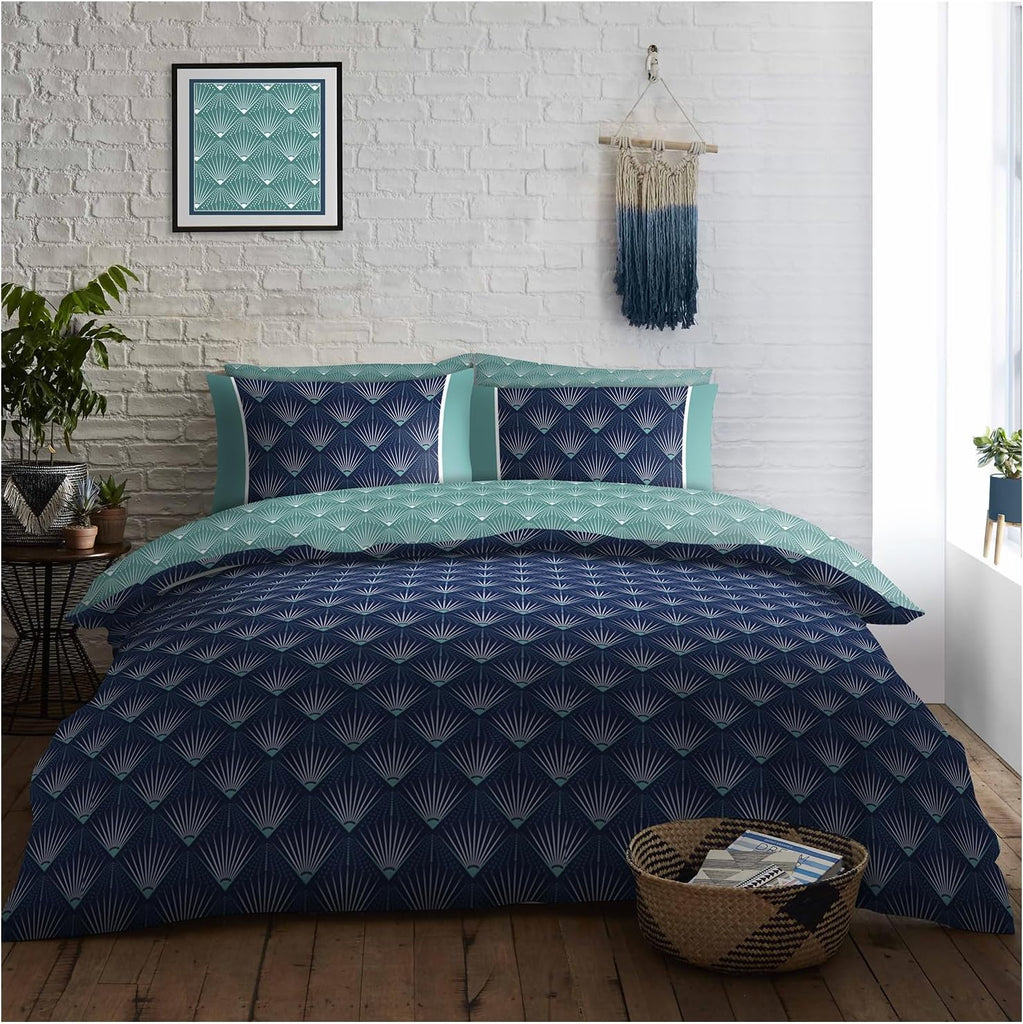 Kaya Navy Duvet Cover Set Single