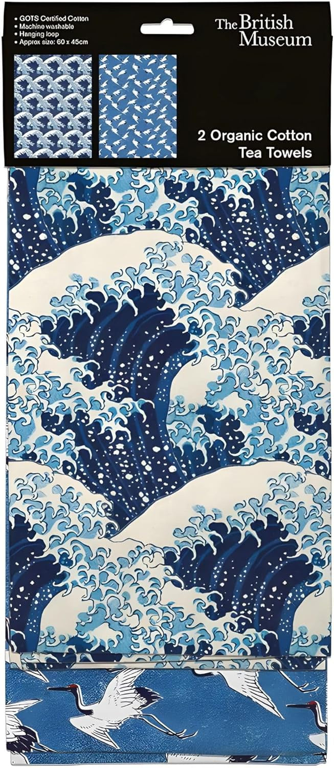 Museums & Galleries Set of 2 Tea Towels Organic Cotton The Great Wave