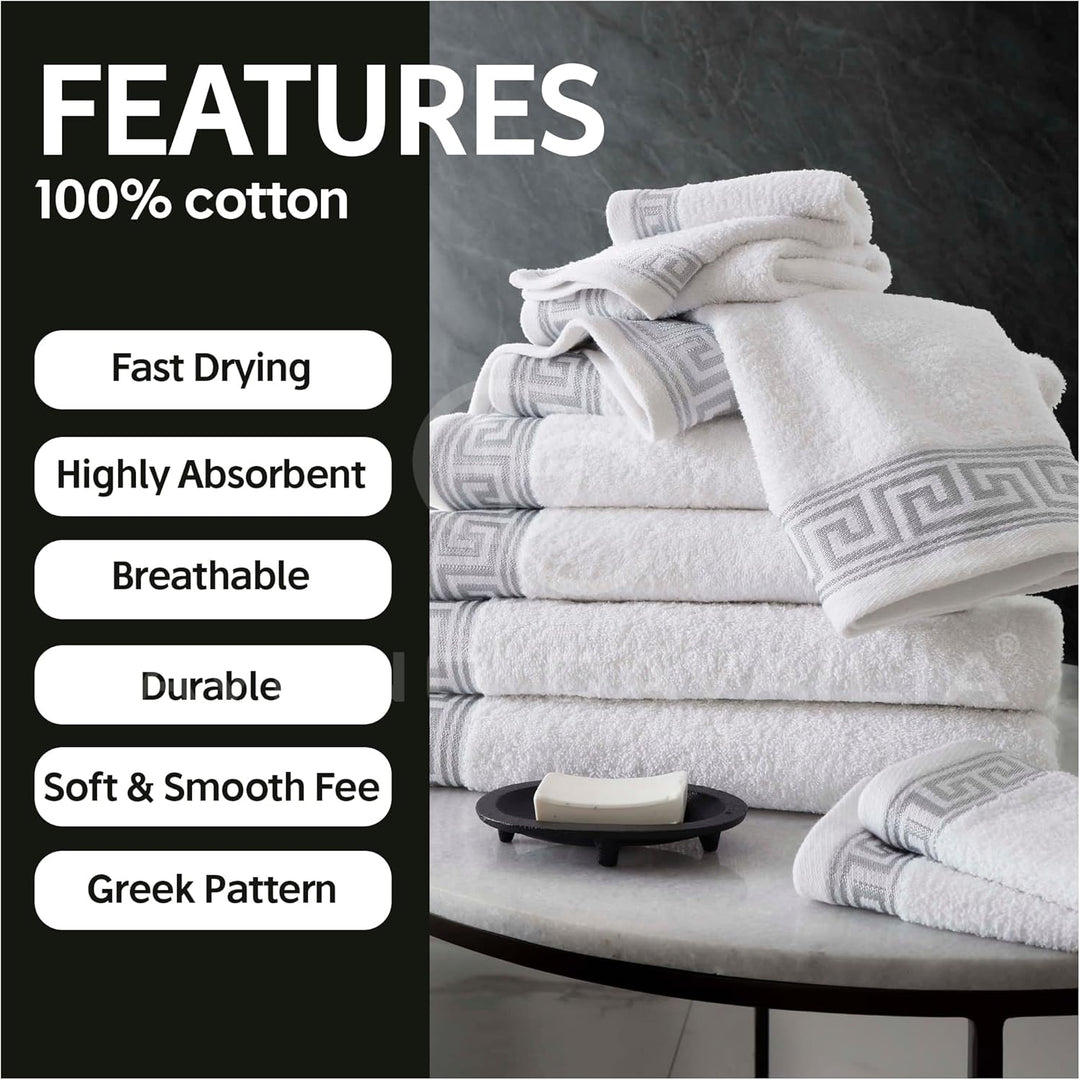 Gaveno Cavaila Towel Bale Set 500 GSM 8 Piece Towel Set White