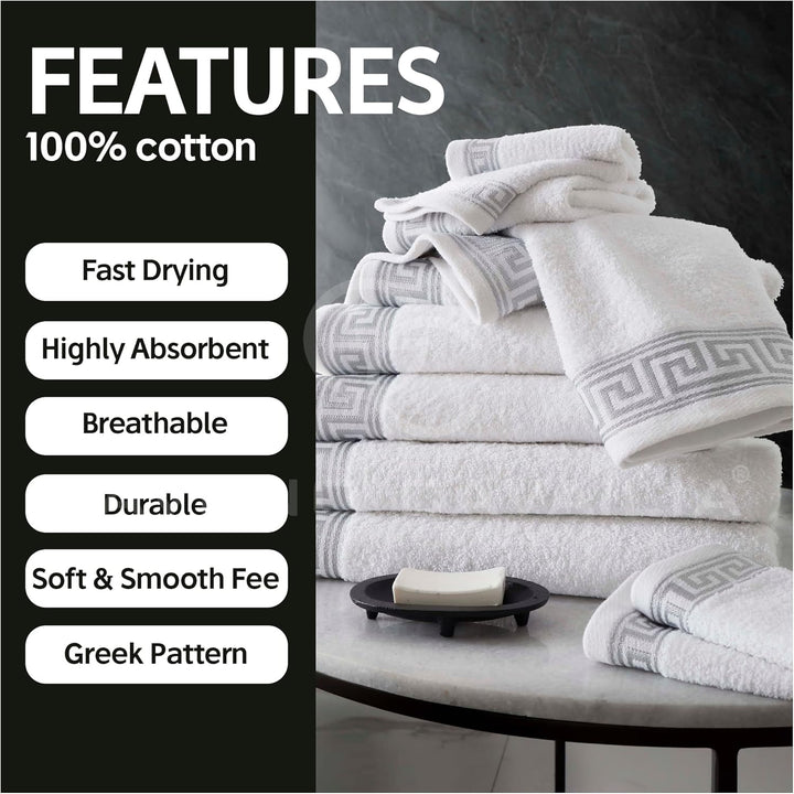 Gaveno Cavaila Towel Bale Set 500 GSM 8 Piece Towel Set White
