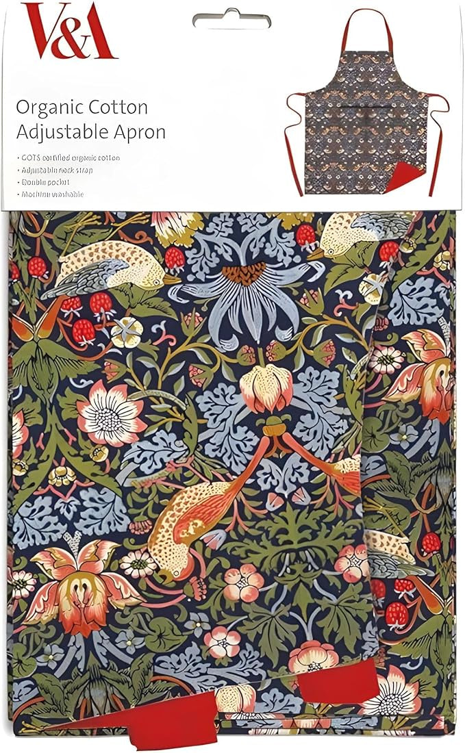 Museums & Galleries Adjustable Apron Organic Cotton Strawberry Thief