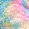 Shaggy Plush Fluffy Faux Fur Bean Bag Chair Rainbow