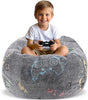 Grey Video Game Flannel Kids Bean Bag Slab Chair