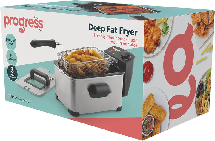 Progress 3L Deep Fat Fryer - Silver