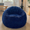 Shaggy Plush Fluffy Faux Fur Bean Bag Chair Navy
