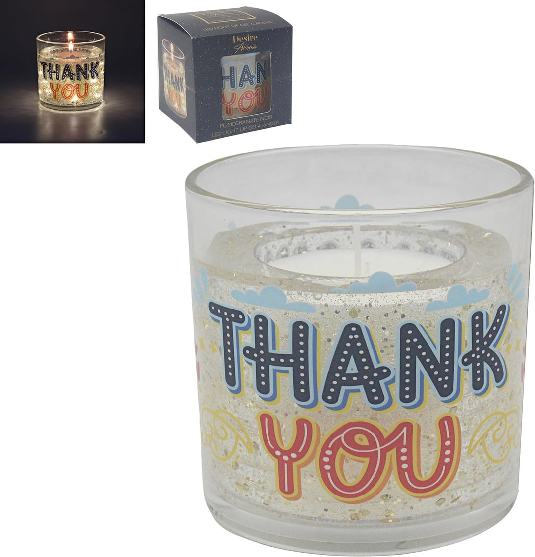 Lesser & Pavey Desire Aromatherapy Scented Long Burning LED Gel Candle Thank You