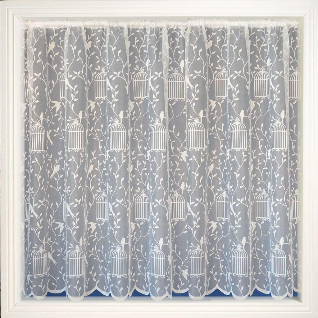 Birdcage Net Curtain White - Sold By The Metre