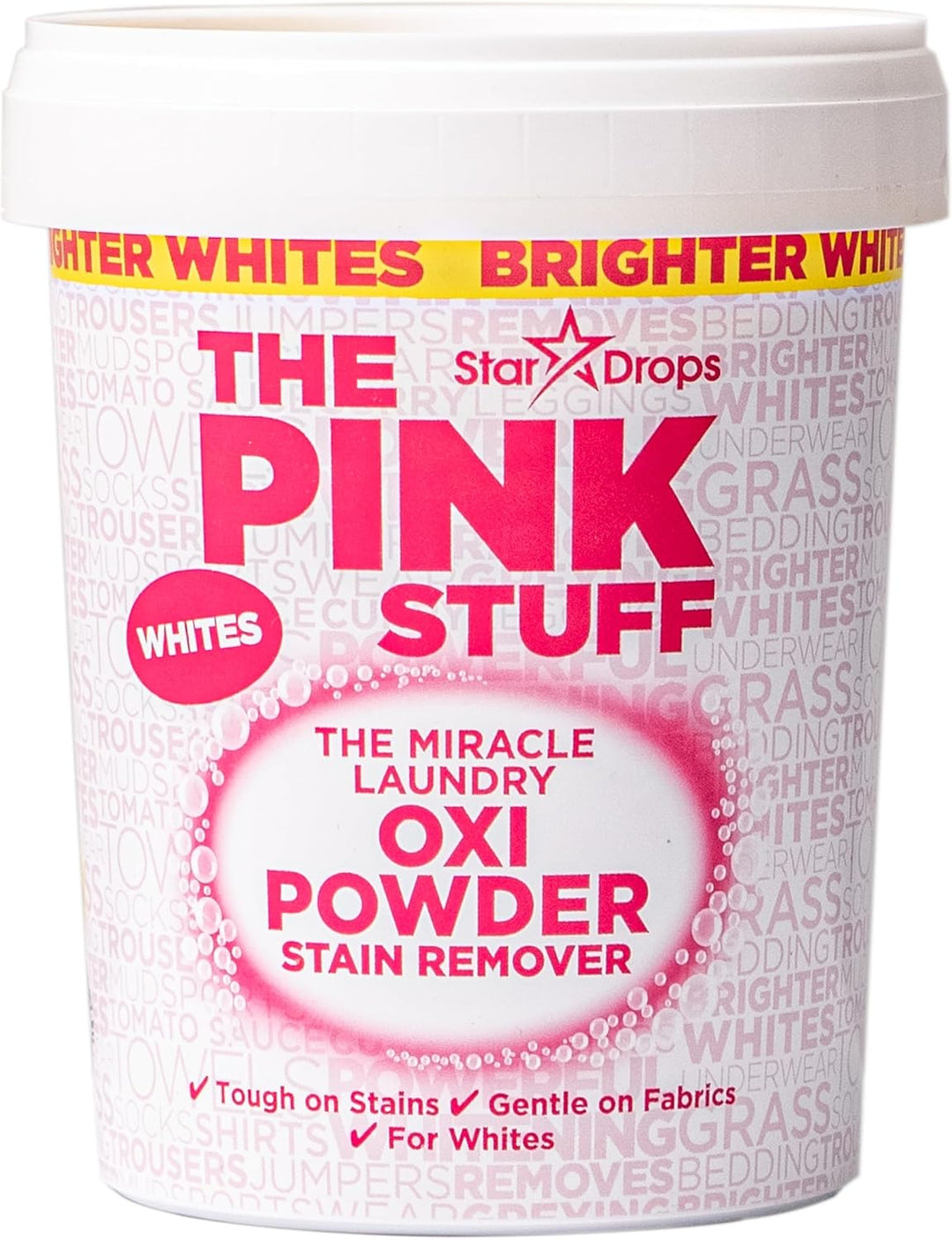 The Pink Stuff Miracle Laundry Oxi Powder Stain Remover, Whites, 1 kg