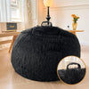 Shaggy Plush Fluffy Faux Fur Bean Bag Chair Dark Grey