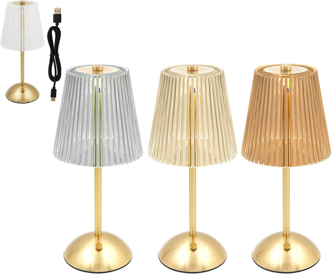 USB Gold Accent Touch LED Lamp 3 Light Modes - Gold (B)