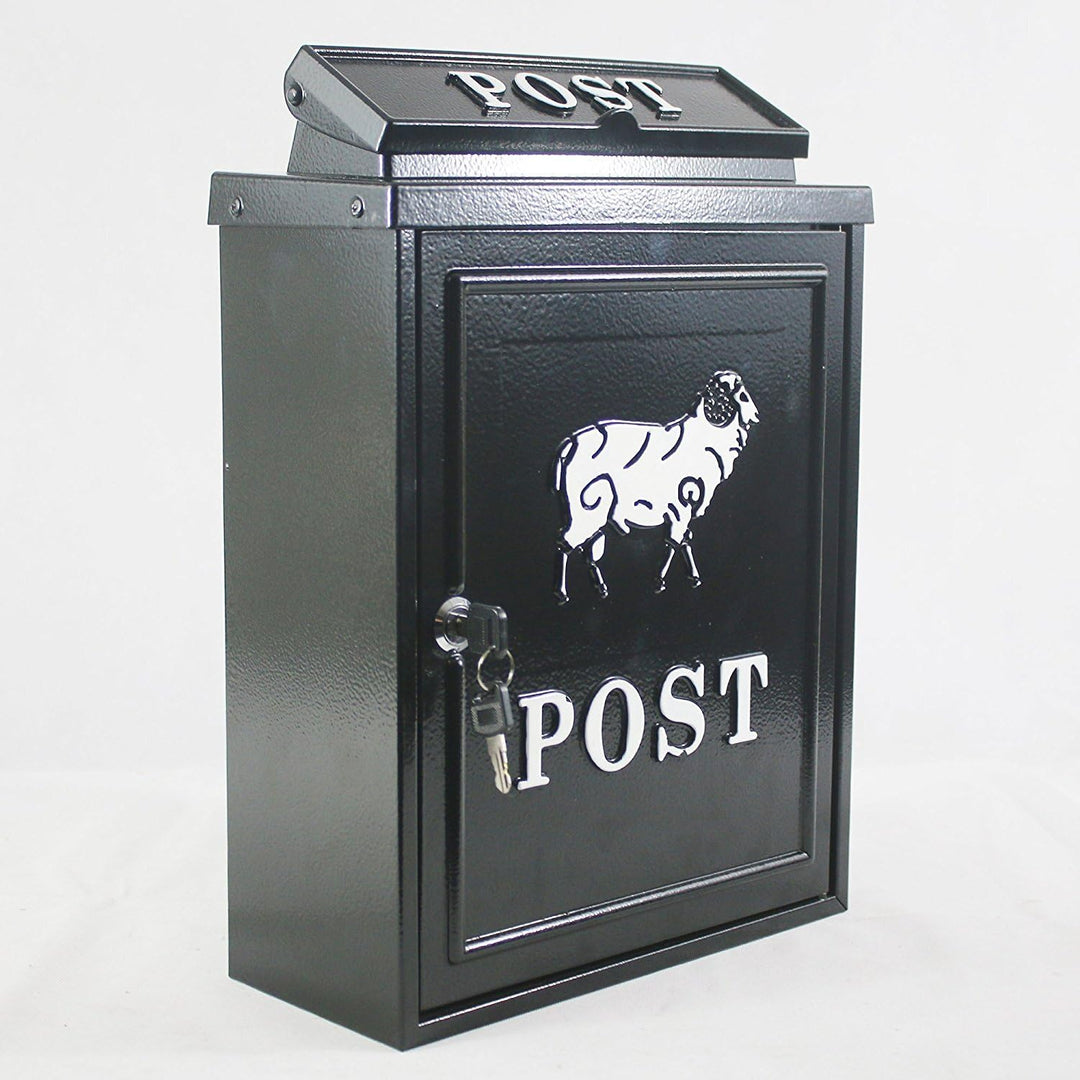 Arboria Wall Mounted Cast Iron Mailbox Sheep Design