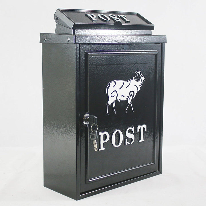 Arboria Wall Mounted Cast Iron Mailbox Sheep Design