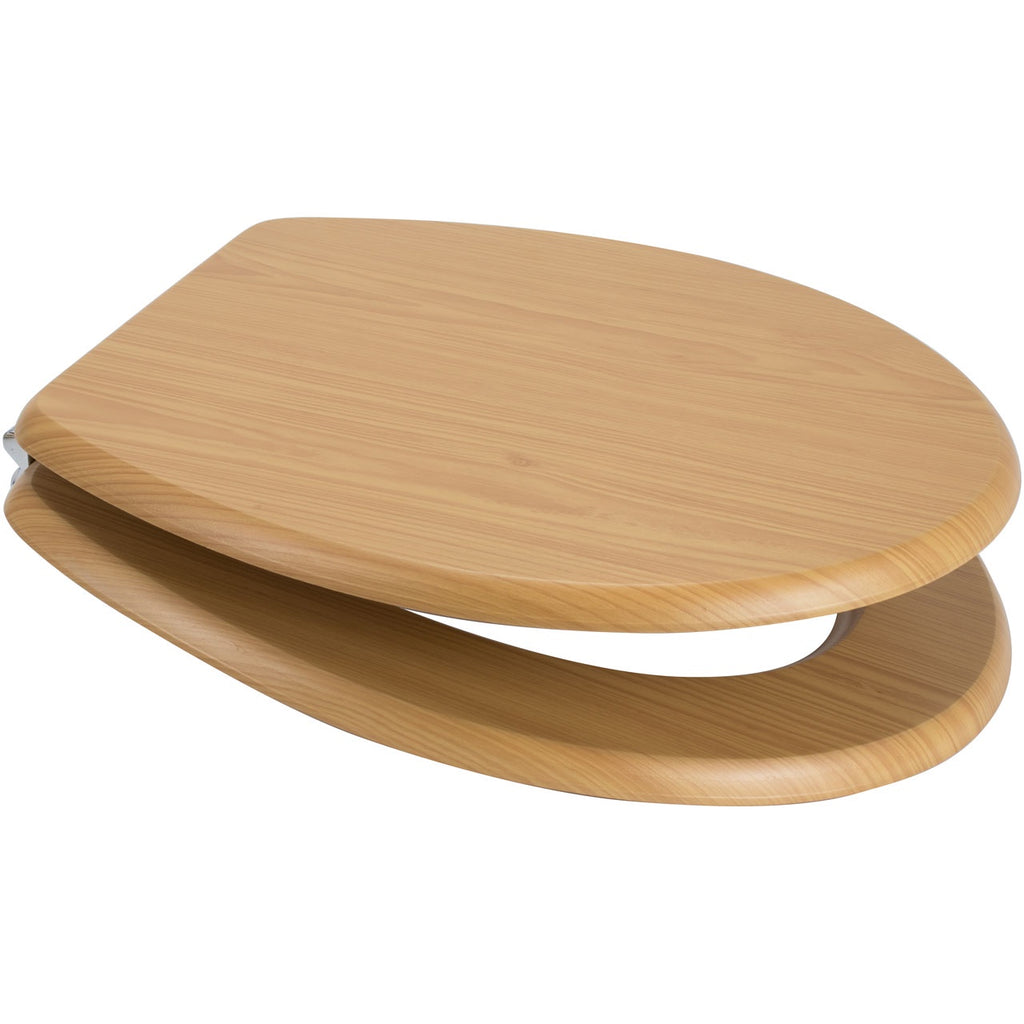 MDF Oak Wood Soft Close Toilet Seat