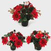 25cm Robin & Santa Grave Pot Red