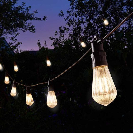 Fluted warm white festoon string lights