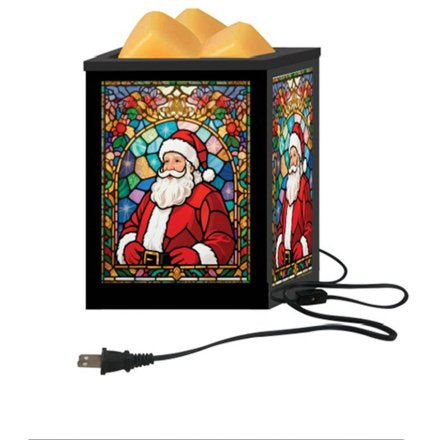 15cm Stained Glass Aroma Lamp Christmas Santa
