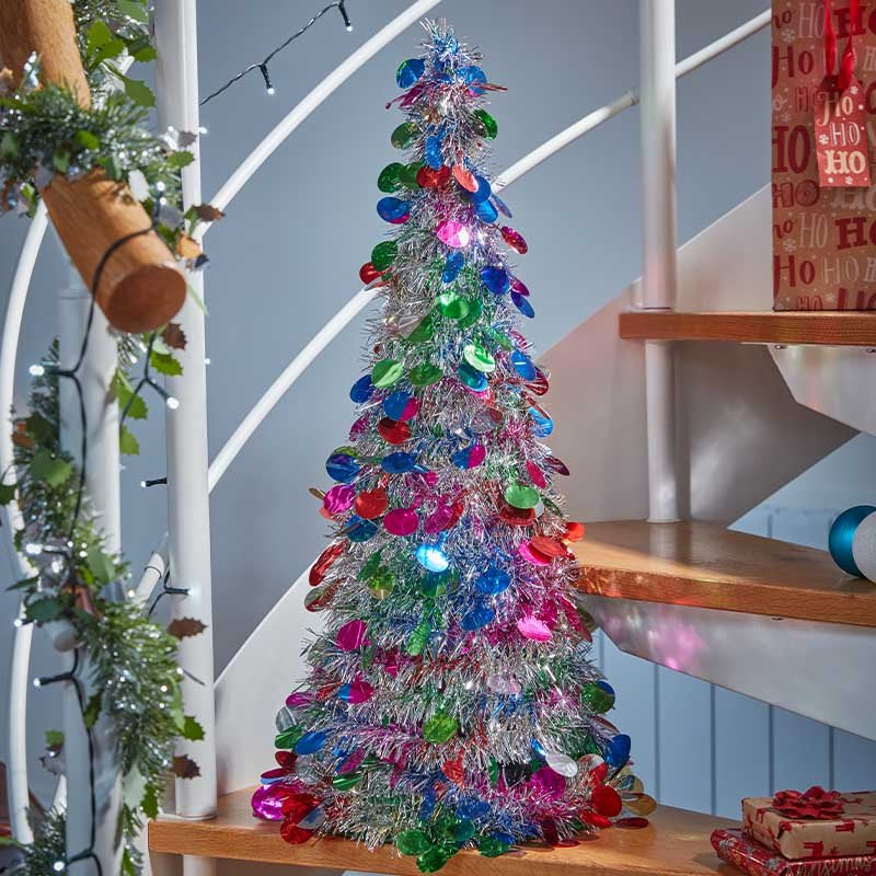 Three Kings X-Bling! Silver Bauble Cone - 60cm