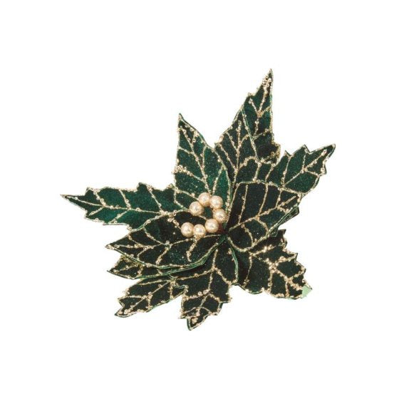 Brilliant  Poinsettia Green Clip - Style