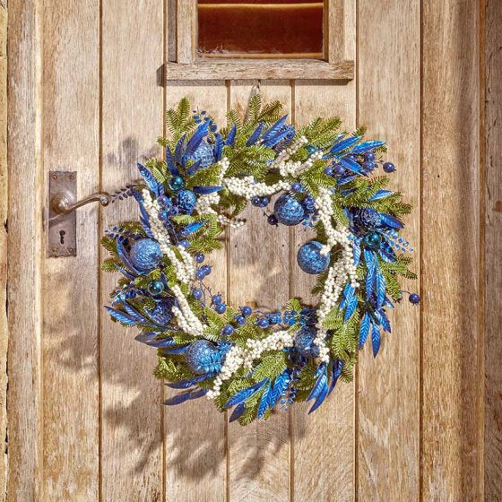 Sapphire Snow Wreath - 60cm