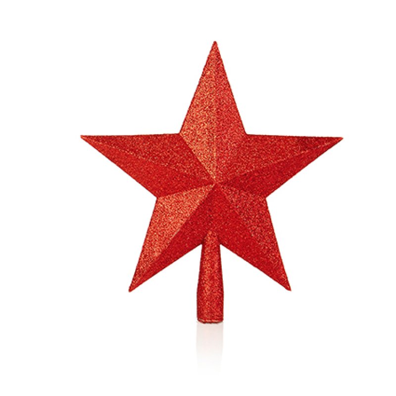 Premier Glitter Tree Top Star Red 25cm