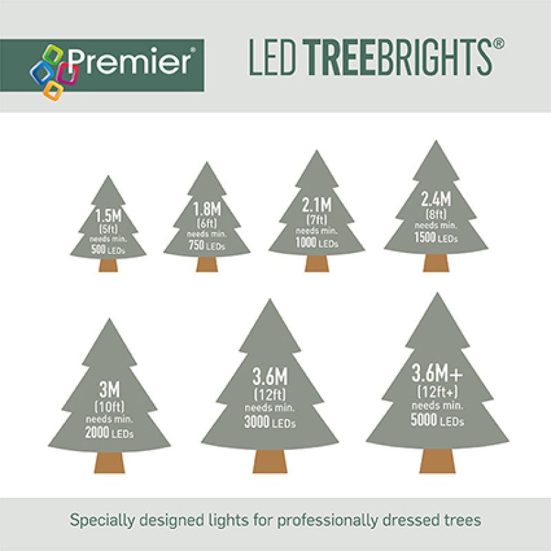 Premier Multi-Action Treebright LED Lights with Timer 500s White