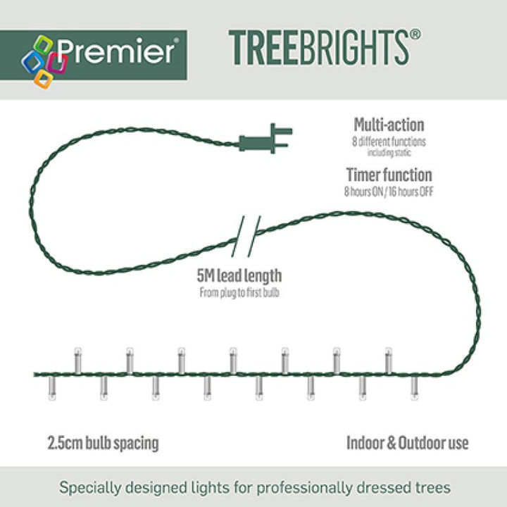 Premier Multi-Action Treebright LED Lights with Timer 1000s Warm White