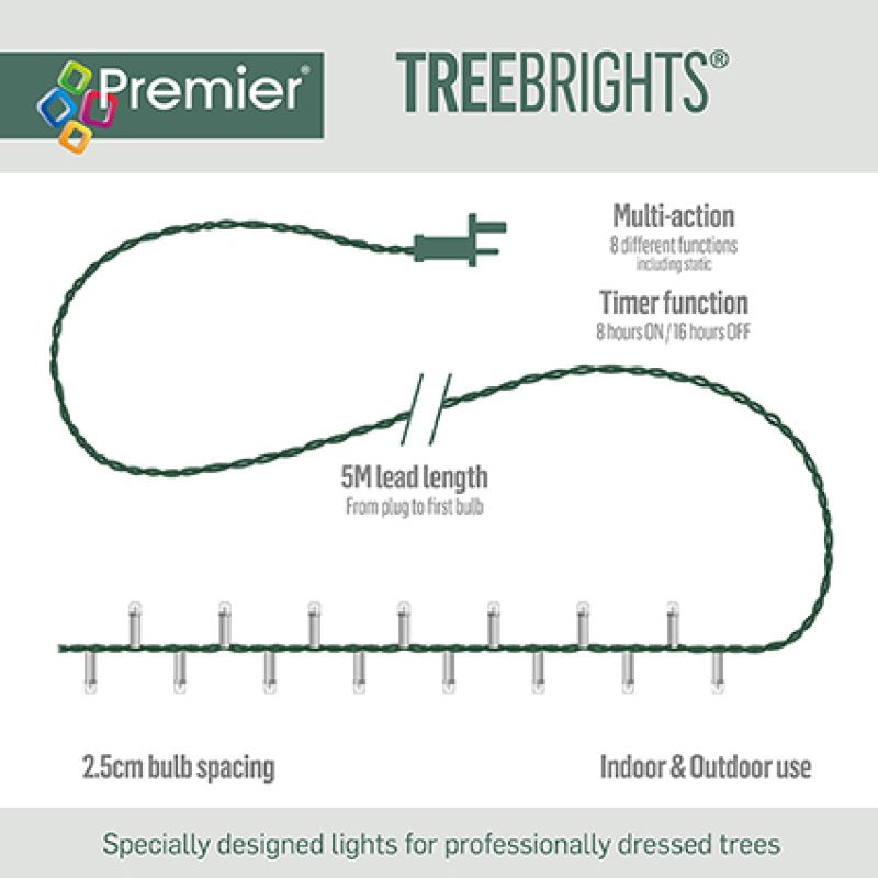 Premier Multi-Action Treebright LED Lights with Timer 750s Multi
