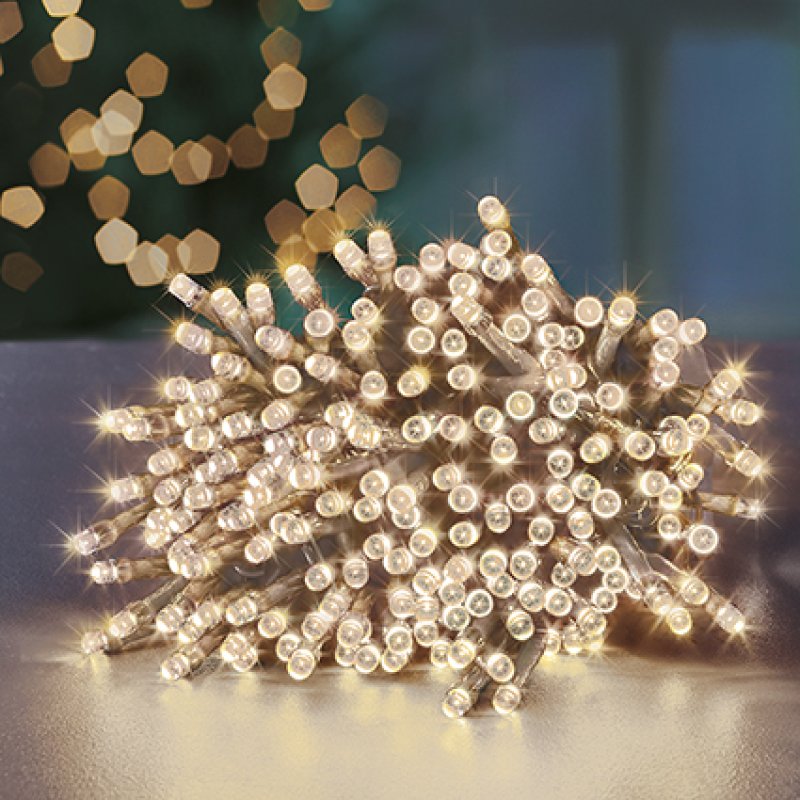Premier 200 Multi-Action LED SupaBrights Clear Cable with Timer Warm White