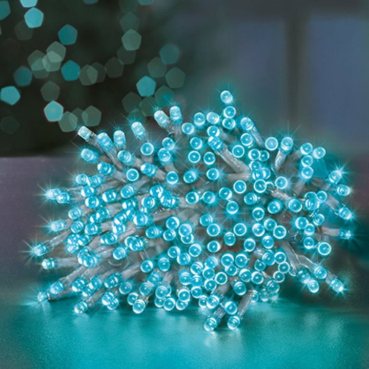 Premier 200 Multi-Action LED SupaBrights Clear Cable with Timer Turquoise