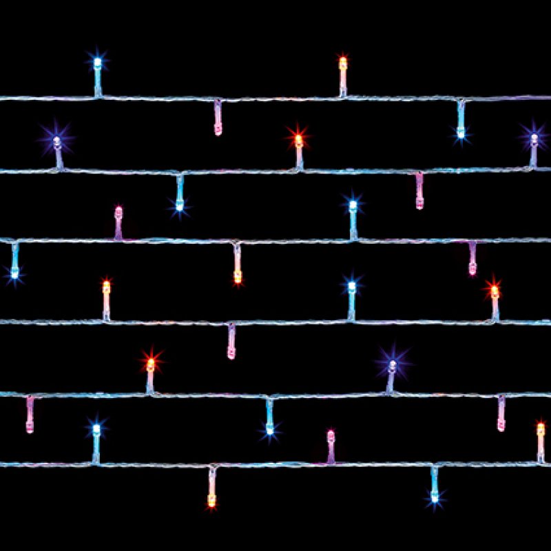 Premier 200 Multi-Action LED SupaBrights Clear Cable with Timer Rainbow